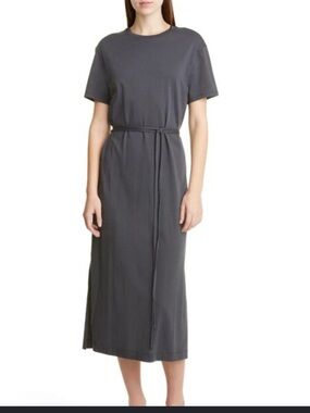 Vince Belted Pima Cotton Midi Dress Size Large